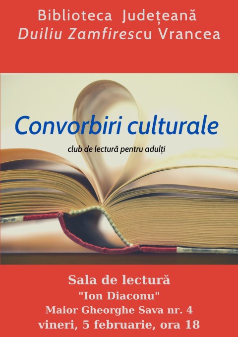 Convorbiri culturale, club de lectură pentru adulţi
