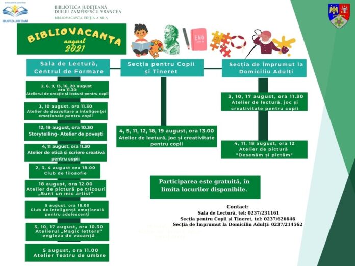Bibliovacanţa prinde viaţă, Programul lunii august