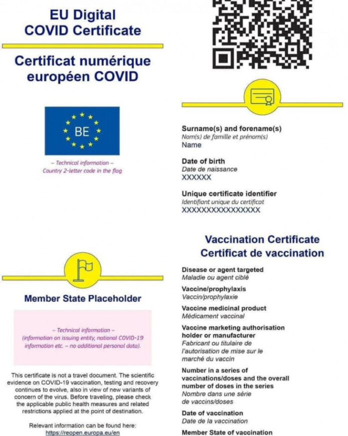 certificat verde