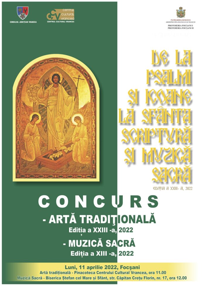 Afis Concurs de la Psalmi și Icoane la Sf. Scriptură și Muzica sacră 2022