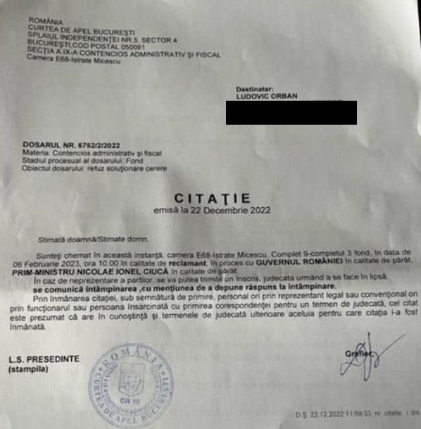 citatie orban ciuca