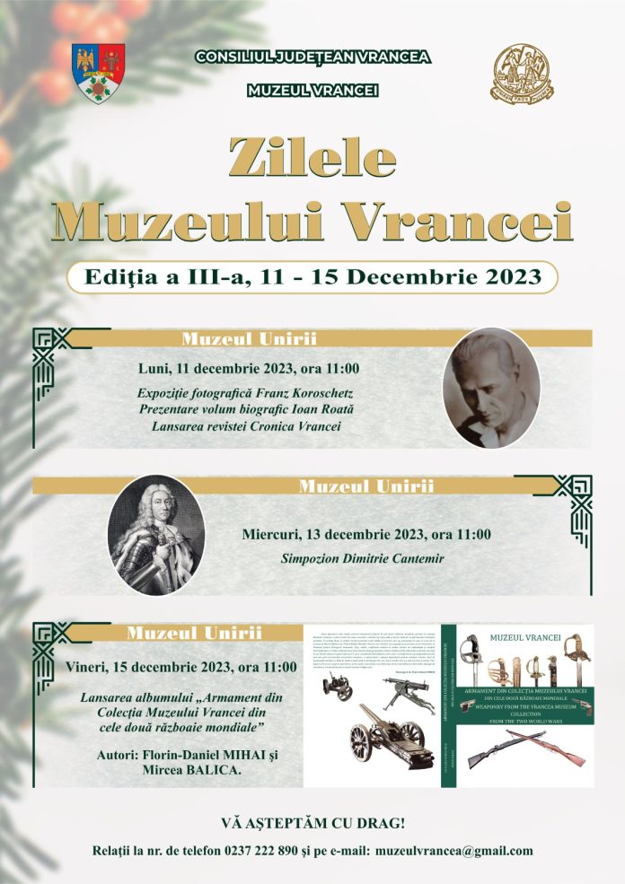 Afis Zilele Muzeului 8 decembrie 23