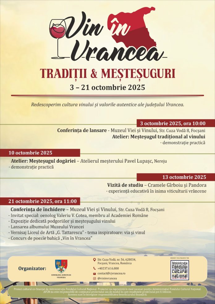 Afiș „Vin în Vrancea”