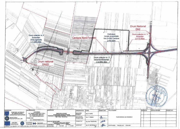 Plansa drumuri colectoare centura nord Focsani - A7
