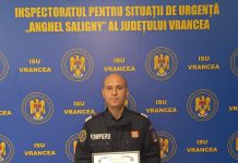 Paul Irina a fost desemnat „Pompierul lunii august” după o intervenție la Popești