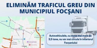 Autovehiculele de peste 3,5 tone, scoase de pe mai multe artere din Focșani. Reducere de 75% la taxa de acces pentru firmele locale
