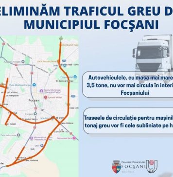 Autovehiculele de peste 3,5 tone, scoase de pe mai multe artere din Focșani. Reducere de 75% la taxa de acces pentru firmele locale
