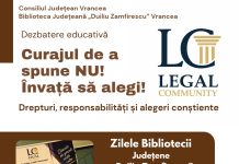 Dezbatere despre delincvența juvenilă și lansare de carte, marți, la Biblioteca Județeană Vrancea