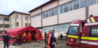 Exercițiu ISU pentru cutremur la Colegiul Tehnic „Ion Mincu” din Focșani