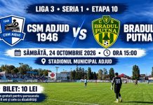 CSM Adjud 1946 întâlnește Bradul Putna într-un duel pentru primele locuri
