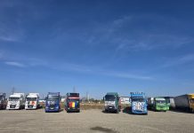 Transportatorii din Vrancea au protestat împotriva taxelor rutiere și a prețului motorinei