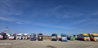 Transportatorii din Vrancea au protestat împotriva taxelor rutiere și a prețului motorinei
