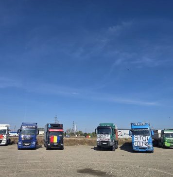 Transportatorii din Vrancea au protestat împotriva taxelor rutiere și a prețului motorinei